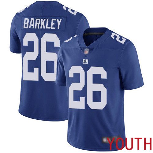 Youth New York Giants #26 Saquon Barkley Royal Blue Team Color Vapor Untouchable Limited Player Football NFL Jersey->youth nfl jersey->Youth Jersey